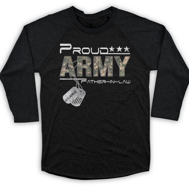 Proud Army Father-In-Law US Army Graduation Father-In-Law Baseball Raglan Shirt