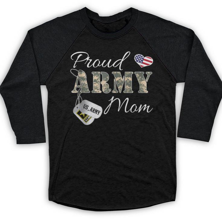 Proud Army Mom Army Graduation Military Mom T-Shirt Baseball Raglan Shirt