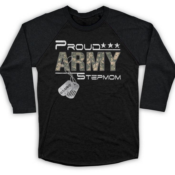 Proud Army Stepmom Army Graduation Stepmom US Army Stepmom Baseball Raglan Shirt