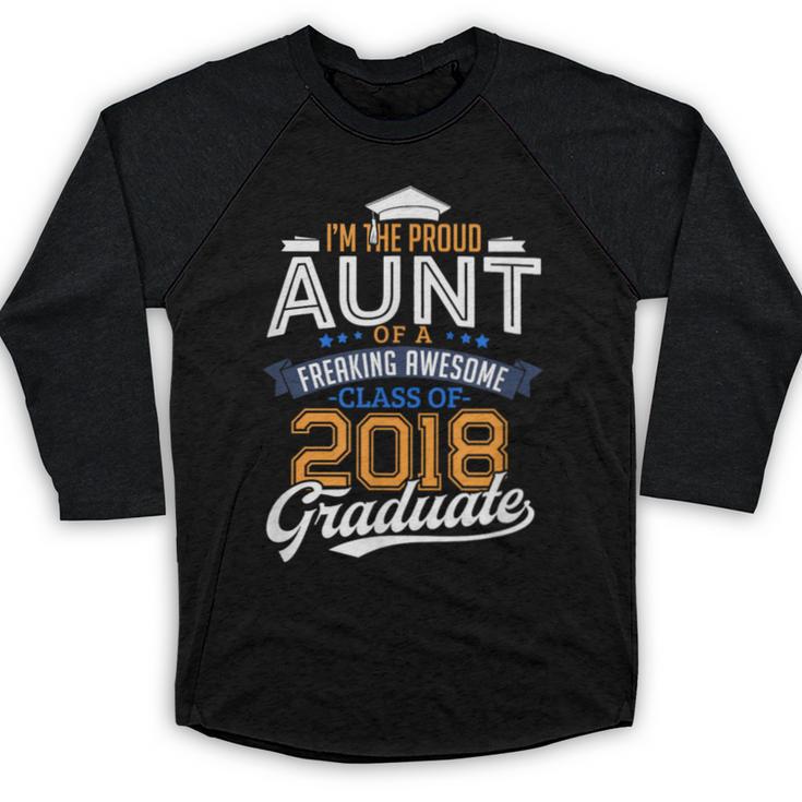 Proud Aunt Of 2018 Graduate Shirt Graduation Grad Class Baseball Raglan Shirt