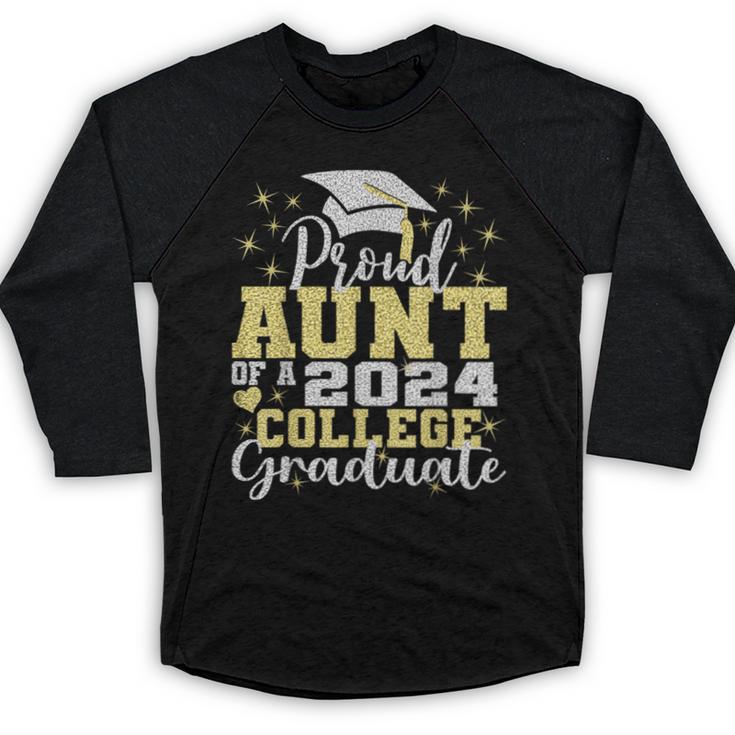 Proud Aunt Of 2024 College Graduate Family 24 Graduation Baseball Raglan Shirt