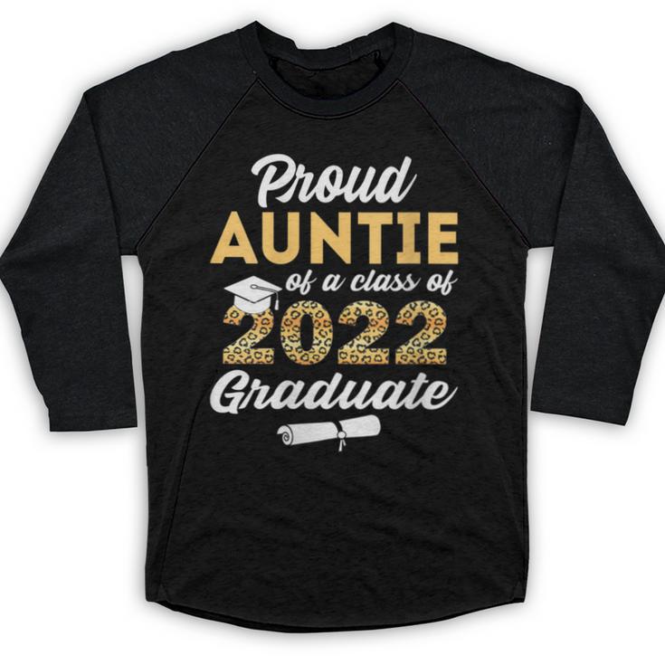 Proud Auntie Of 2022 Graduate Class 2022 Graduation Leopard Baseball Raglan Shirt