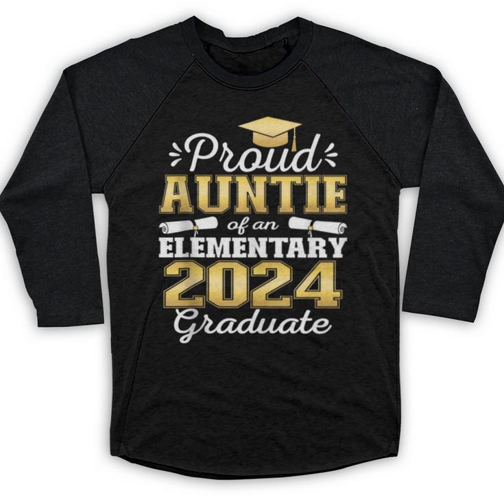 Proud Auntie Of 5th Grade Graduate 2024 Family Graduation Baseball Raglan Shirt