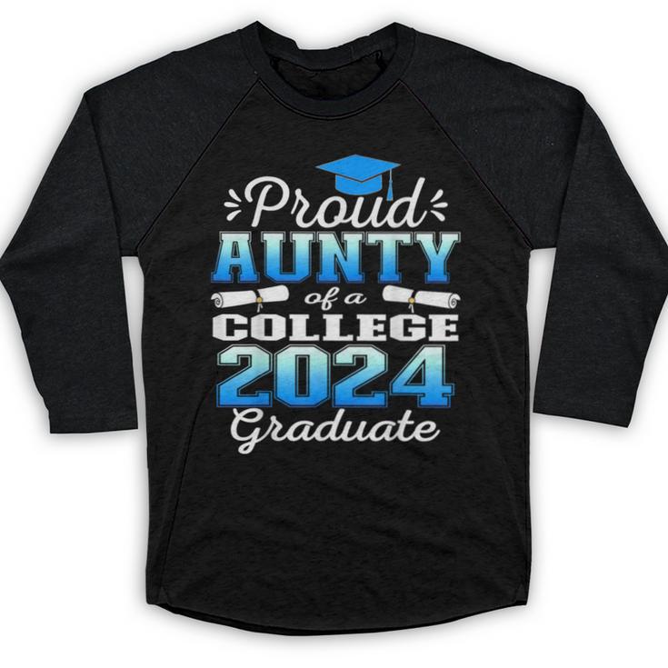 Proud Aunty Of 2024 College Graduate Family 24 Graduation Baseball Raglan Shirt