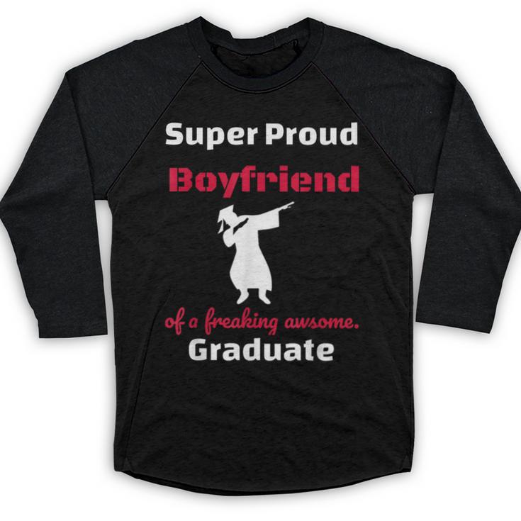 Proud Boyfriend Of 2018 Graduate Dabbing Graduation Baseball Raglan Shirt