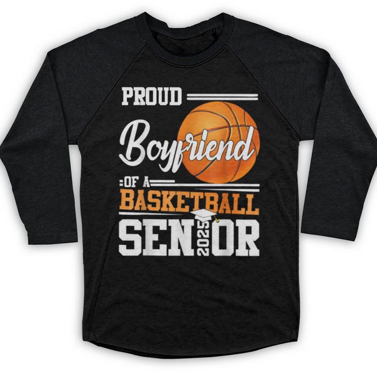 Proud Boyfriend Of A 2025 Senior Graduation Basketball Baseball Raglan Shirt