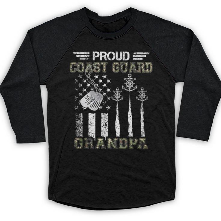 Proud Coast Guard Grandpa US Coast Guard Graduation Grandpa Baseball Raglan Shirt