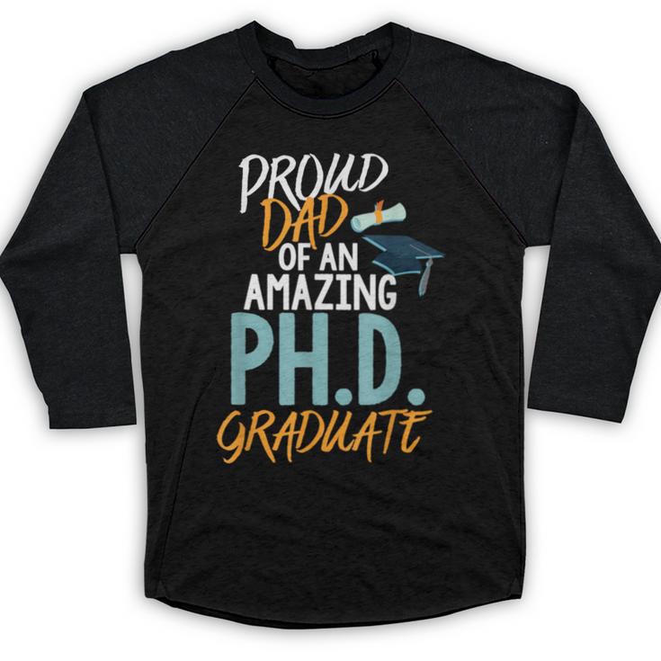 Proud Dad PhD Doctoral Graduation Doctorate Degree EdD PsyD Baseball Raglan Shirt