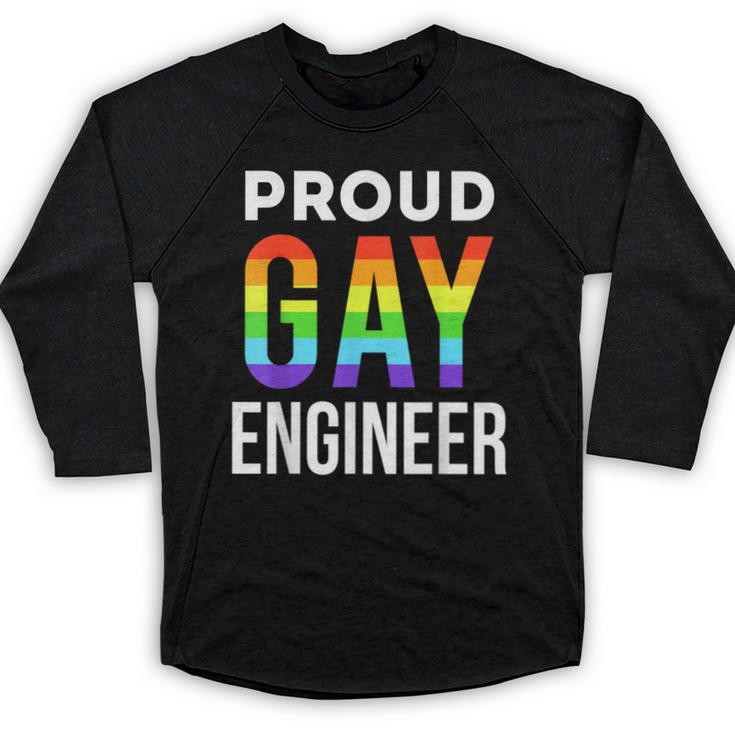 Proud Gay Engineer LGBTQ Rainbow Engineering Graduation Baseball Raglan Shirt