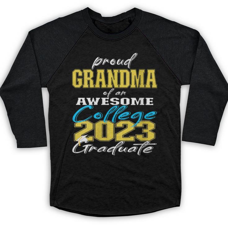 Proud Grandma Of 2023 College Graduate Family 23 Graduation Baseball Raglan Shirt