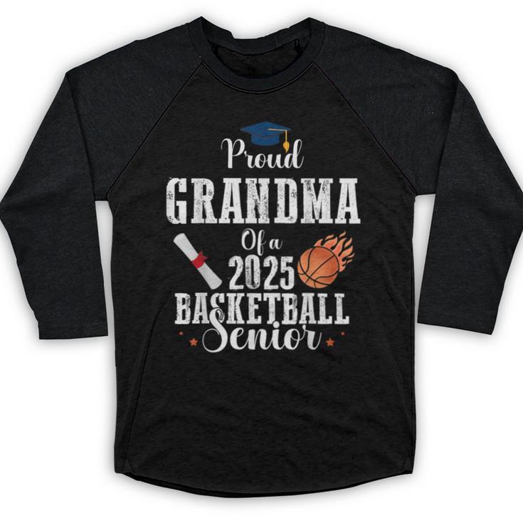 Proud Grandma Of 2025 Basketball Senior Graduation Day Baseball Raglan Shirt