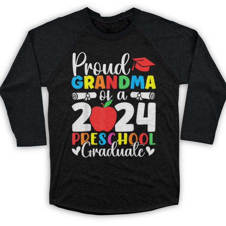 Proud Grandma Of Class Of 2024 Preschool Graduate Graduation Baseball Raglan Shirt