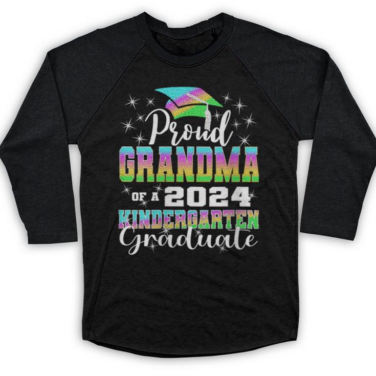 Proud Grandma Of Kindergarten Graduate 2024 Graduation Baseball Raglan Shirt