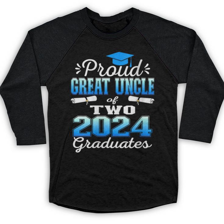 Proud Great Uncle Of Two 2024 Graduate Class 2024 Graduation Baseball Raglan Shirt