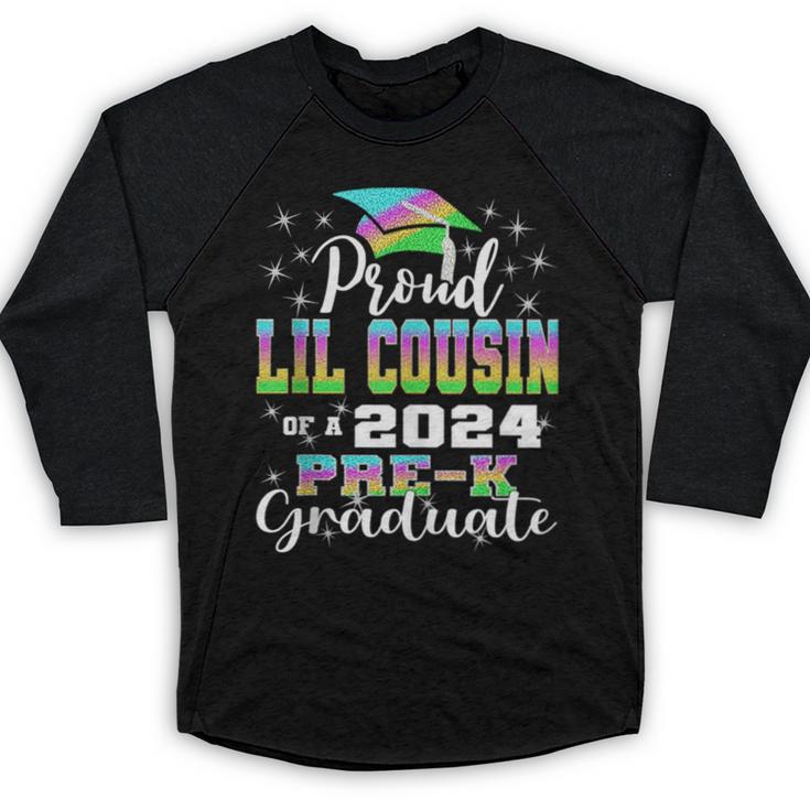 Proud Little Cousin Of PreK School Graduate 2024 Graduation Baseball Raglan Shirt