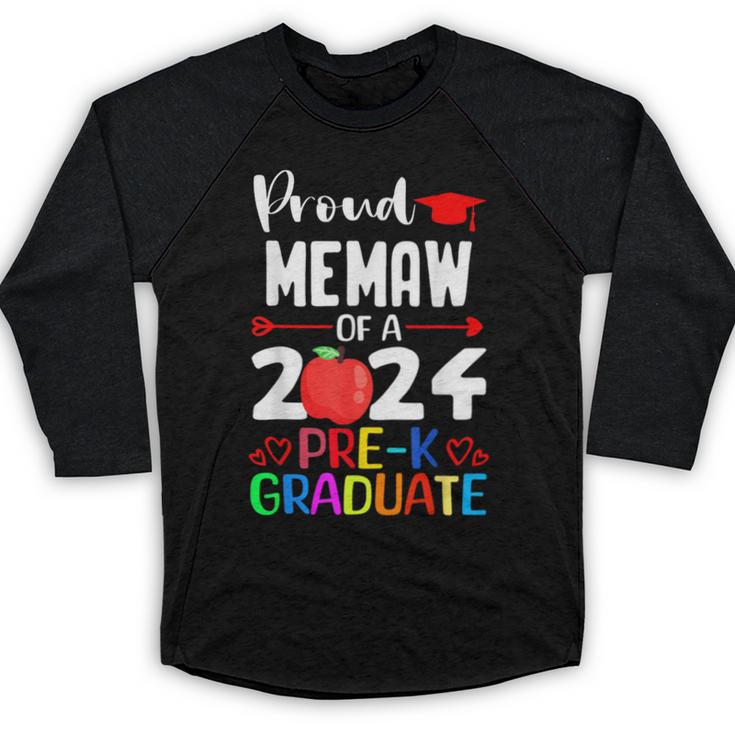 Proud MEMAW Of 2024 Pre-K Graduation Graduate Senior 2024 Baseball Raglan Shirt