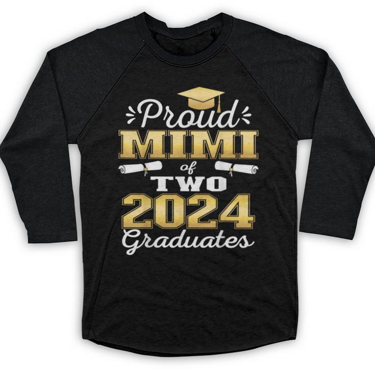 Proud Mimi Of Two 2024 Graduate Class 2024 Graduation Family Baseball Raglan Shirt