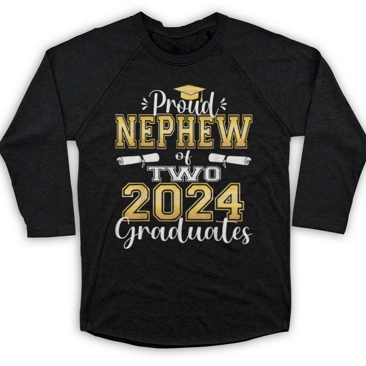 Proud Nephew Of Two 2024 Graduate Class 2024 Graduation Baseball Raglan Shirt