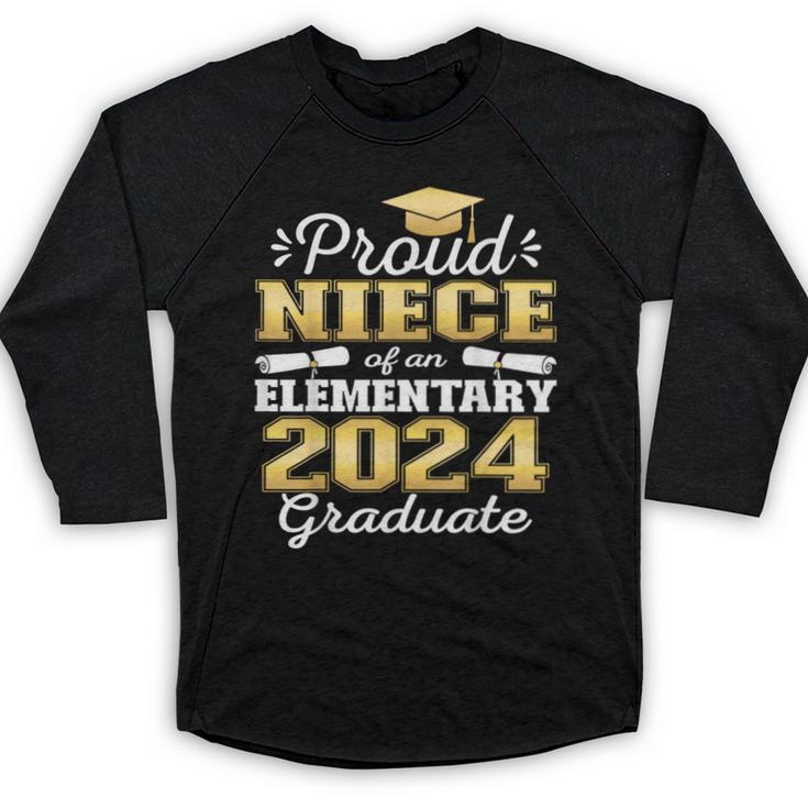Proud Niece Of 5th Grade Graduate 2024 Elementary Graduation Baseball Raglan Shirt