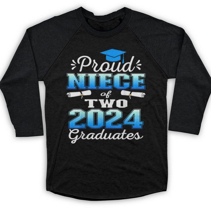 Proud Niece Of Two 2024 Graduate Class 2024 Graduation Baseball Raglan Shirt