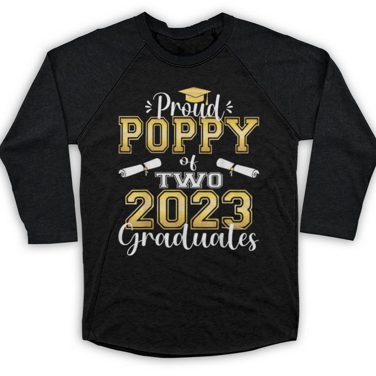 Proud Poppy Of Two 2023 Graduate Class 2023 Graduation Baseball Raglan Shirt