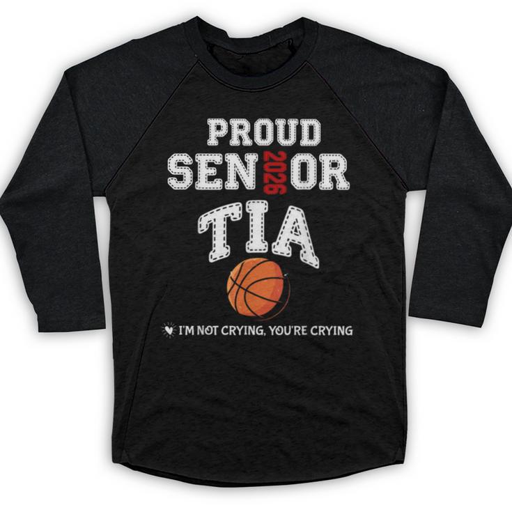 Proud Senior Tia 2026 Graduation Basketball Player Baseball Raglan Shirt