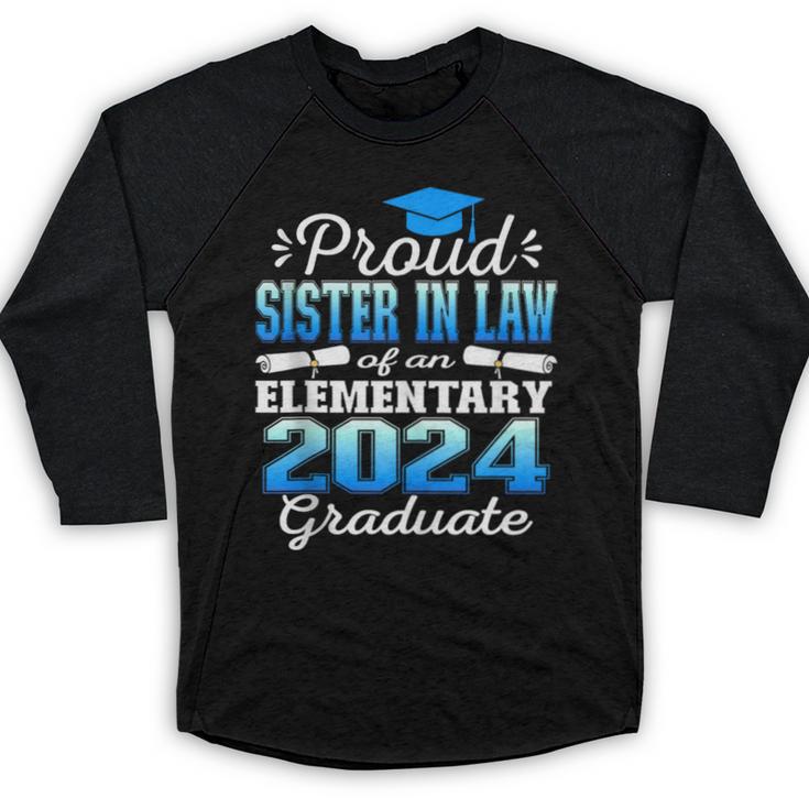 Proud Sister In Law Of 5th Grade Graduate 2024 Graduation Baseball Raglan Shirt