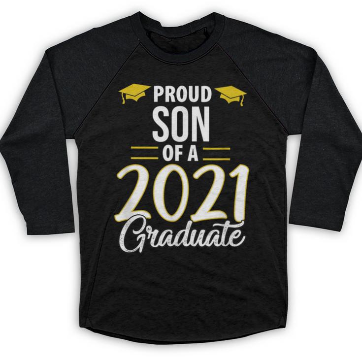 Proud Son Of A 2021 Graduate Graduation Clothes MBA PhD Baseball Raglan Shirt