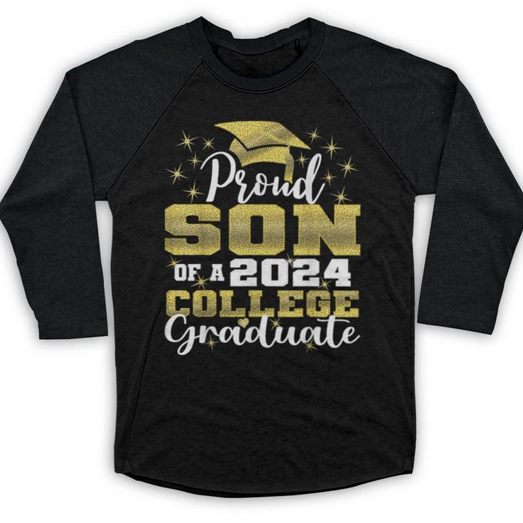 Proud Son Of 2024 College Graduate Family 24 Graduation Baseball Raglan Shirt