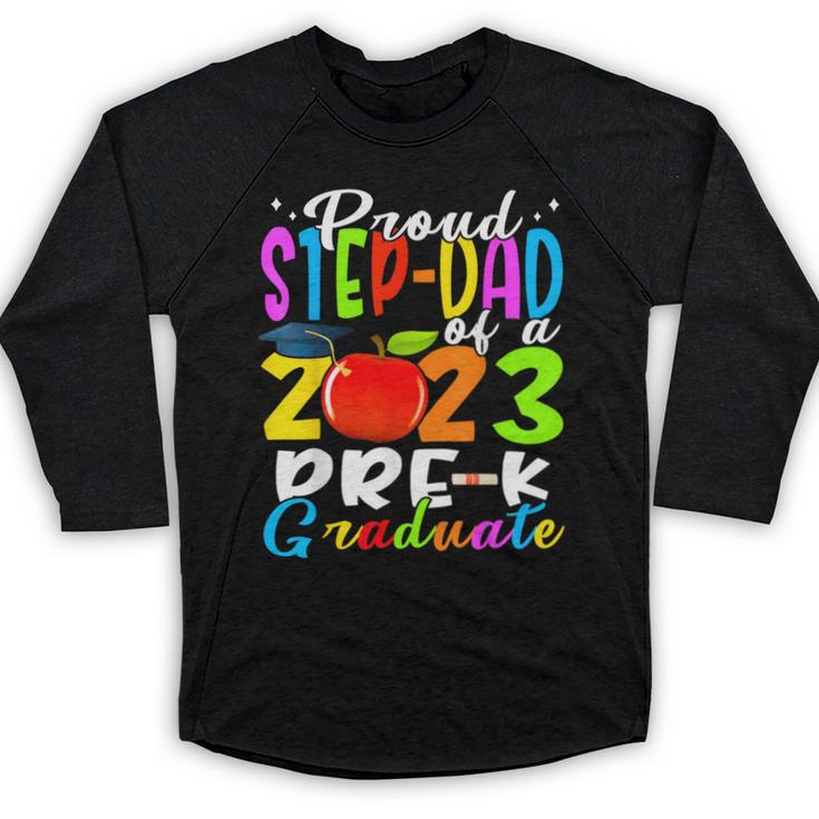 Proud Step-Dad Of 2023 Pre-K Graduate Fathers Day Graduation Baseball Raglan Shirt