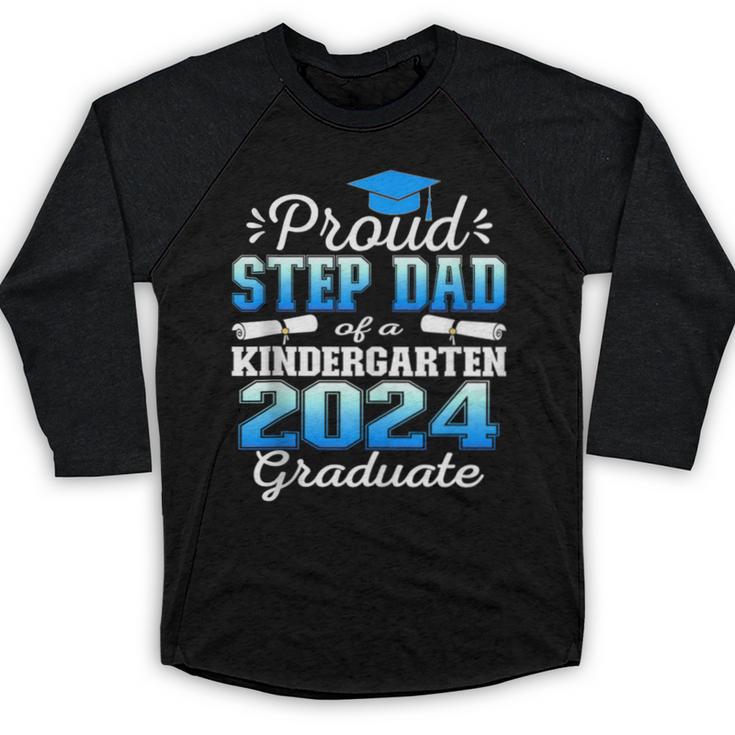 Proud Step Dad Of Kindergarten Graduate 2024 Graduation Step Baseball Raglan Shirt
