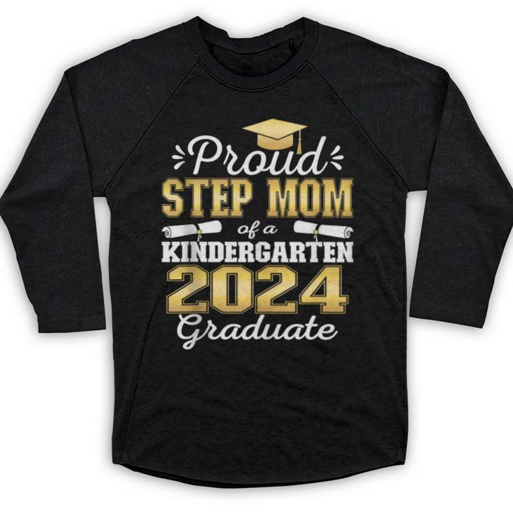 Proud Step Mom Of Kindergarten Graduate 2024 Graduation Step Baseball Raglan Shirt