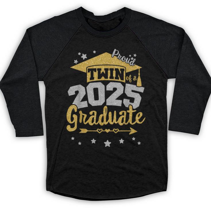 Proud Twin Of a 2025 Graduate Team 25 Senior Graduation Baseball Raglan Shirt