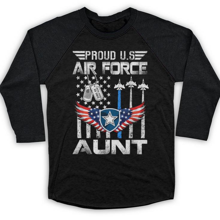 Proud US Air Force Aunt Flag Air Force Graduation Aunt Tee Baseball Raglan Shirt