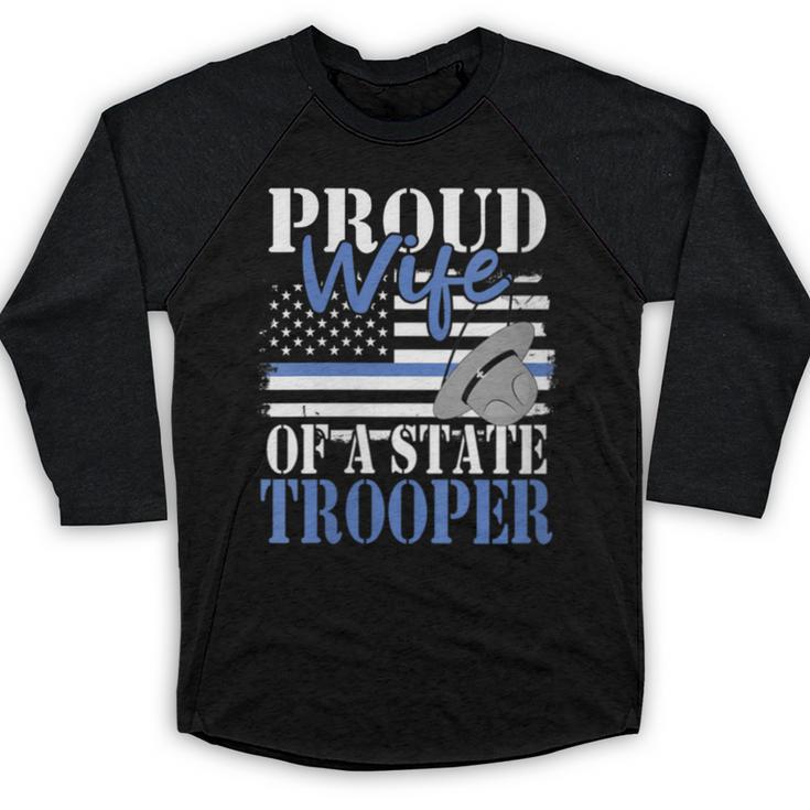 Proud Wife Of a State Trooper Police Officer Graduation Baseball Raglan Shirt