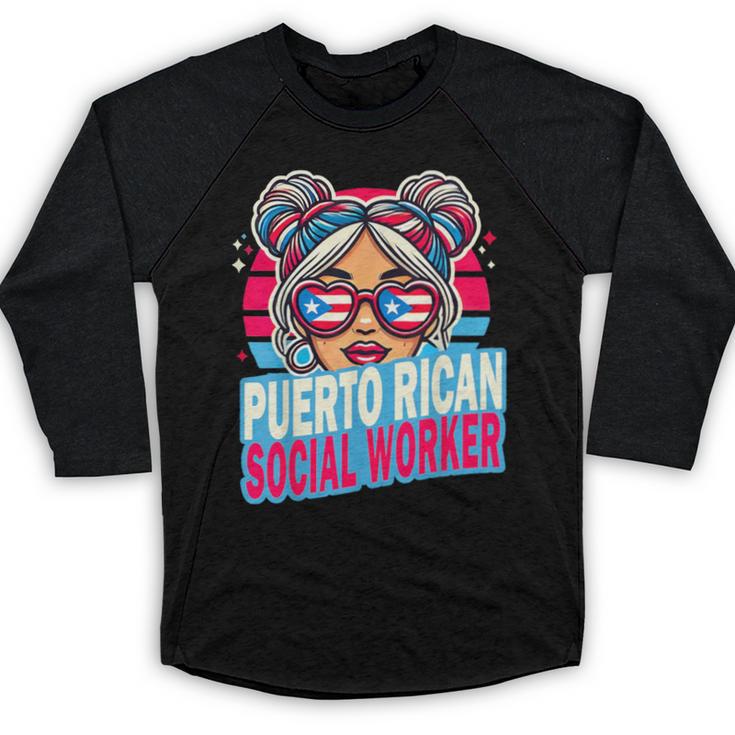 Puerto Rican Latina Social Worker MSW Masters Graduation Baseball Raglan Shirt