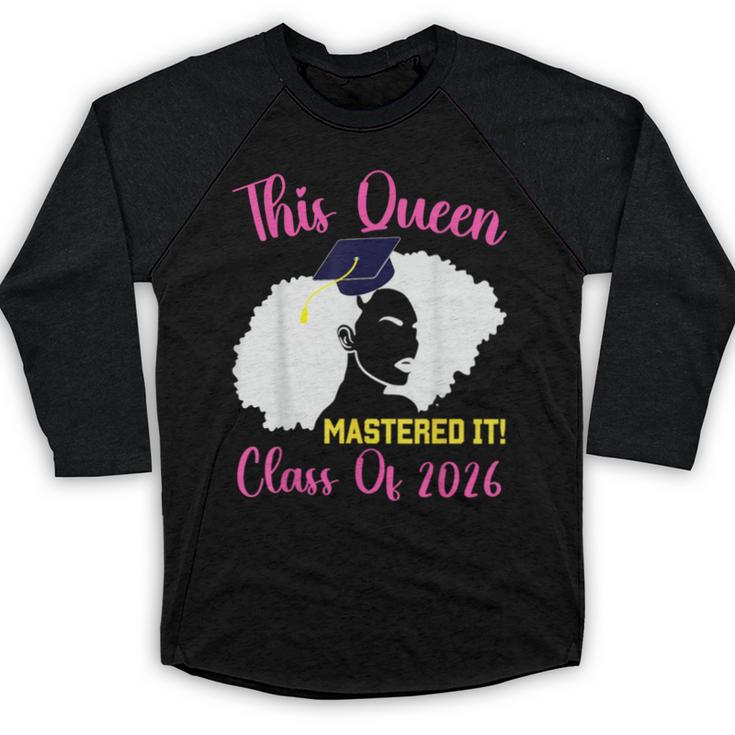 This Queen Mastered It Masters Graduation Class Of 2026 Baseball Raglan Shirt