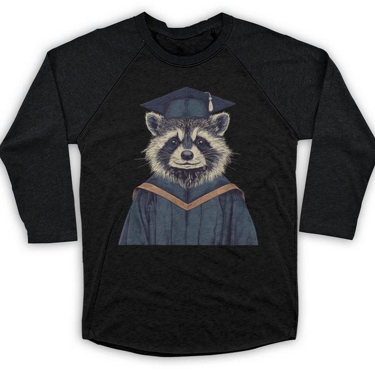 Raccoon Graduation Baseball Raglan Shirt