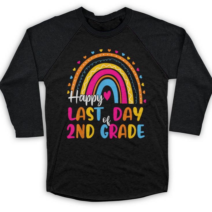 Rainbow Last Day Of 2nd Grade Teacher Student Graduation For Men Women Kids Baseball Raglan Shirt