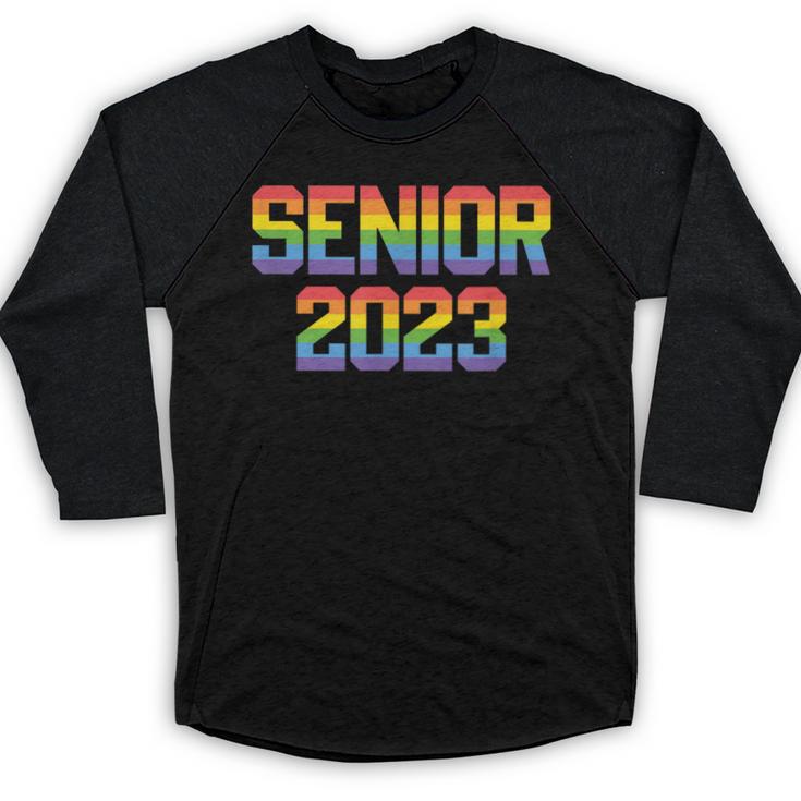 Rainbow LGBT Pride Senior 2023 Graduation Baseball Raglan Shirt