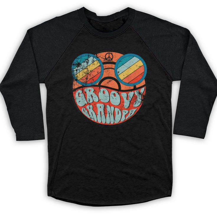Retro 1970's Groovy Grandpa 70s Aesthetic Nostalgia Baseball Raglan Shirt