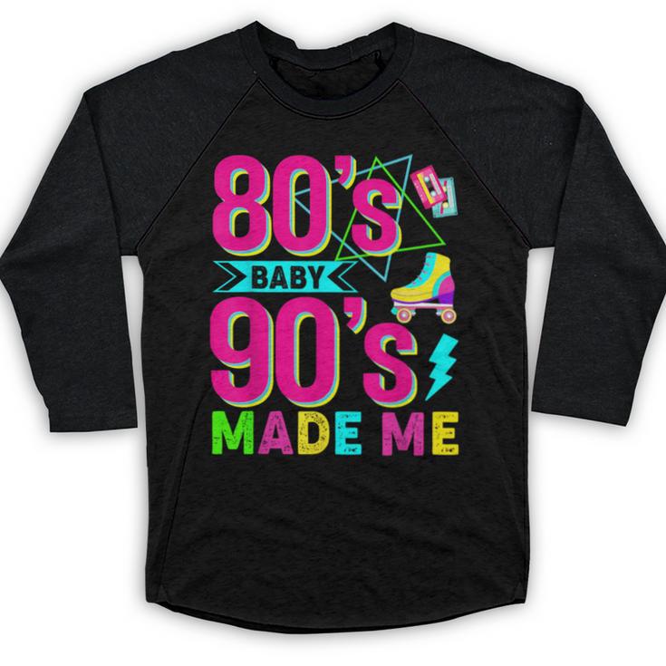 Retro 1980s 80's Baby 1990s 90's Made Me Nostalgia Vibes Baseball Raglan Shirt