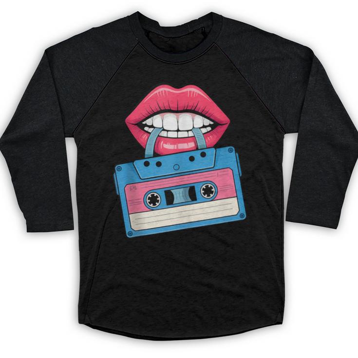 Retro 80s And 90s Cassette Perfect For Nostalgia Baseball Raglan Shirt