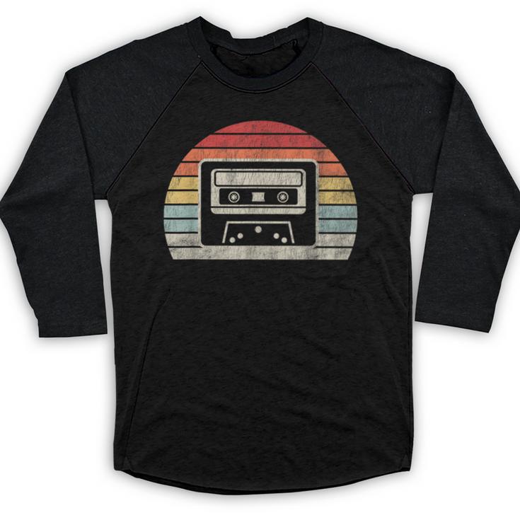 Retro Cassette Tape 80s 90s Nostalgia Baseball Raglan Shirt