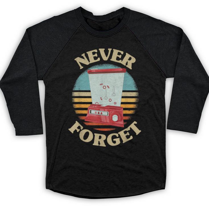 Retro Gaming Never Forget Nostalgia Vintage Baseball Raglan Shirt