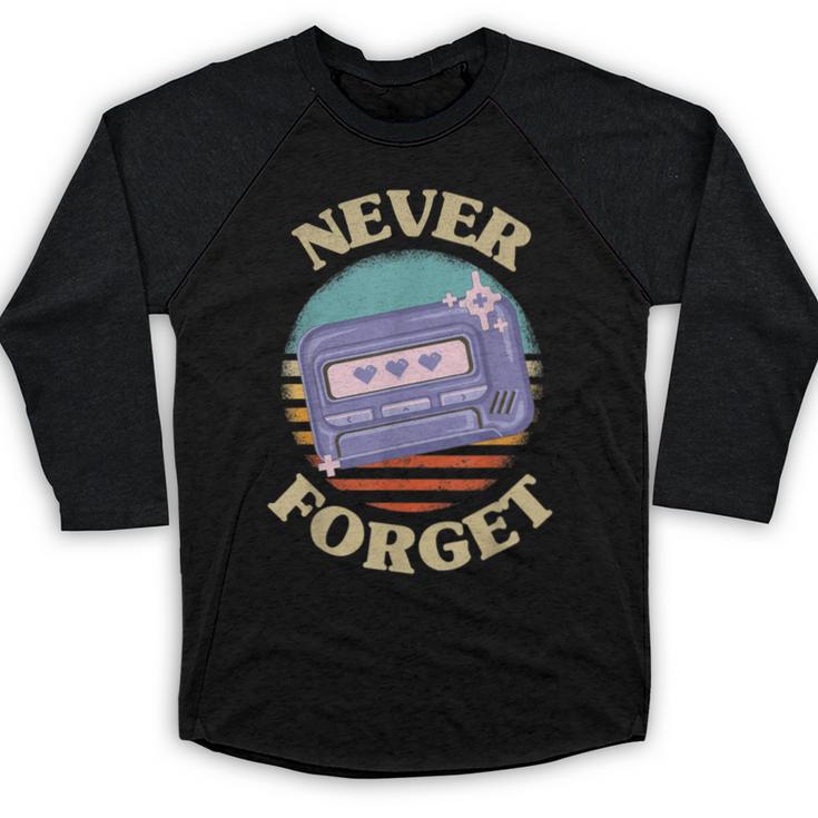 Retro Pager Never Forget Nostalgia Vintage Baseball Raglan Shirt