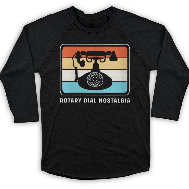 Retro Rotary Dial Nostalgia Dial Phone Baseball Raglan Shirt