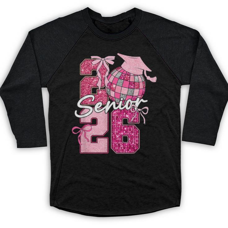 Retro Senior 2026 Coquette Bow Graduation Class Of 2026 Baseball Raglan Shirt