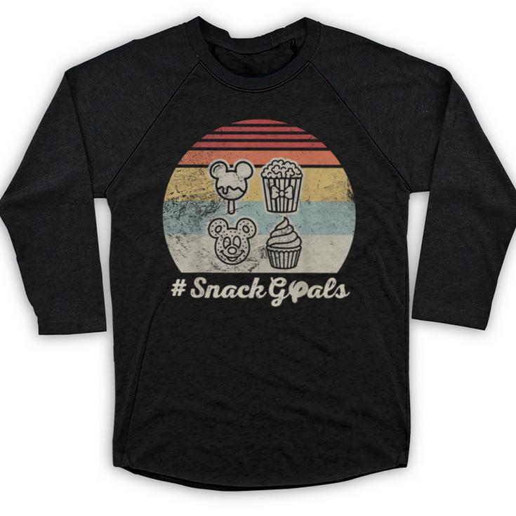 Retro Snack Goals Icon Nostalgia Baseball Raglan Shirt