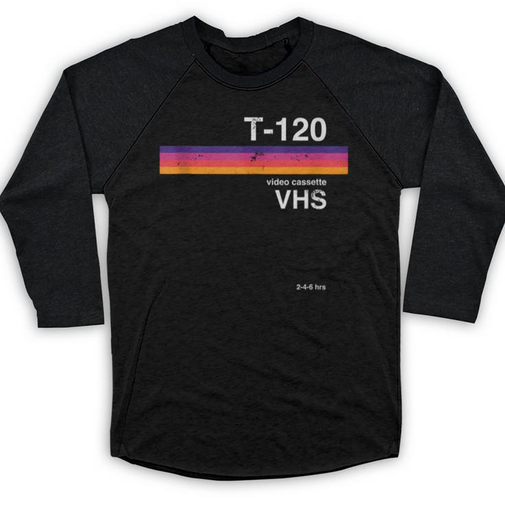 Retro VHS Tape 80s 90s Nostalgia For Movie Fans Baseball Raglan Shirt